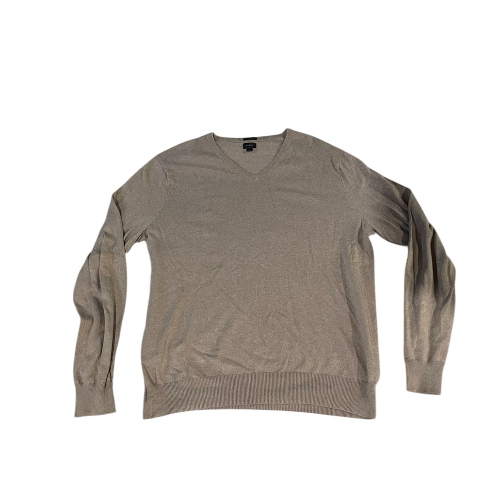 J. Crew Men's V-Neck Sweater in Taupe